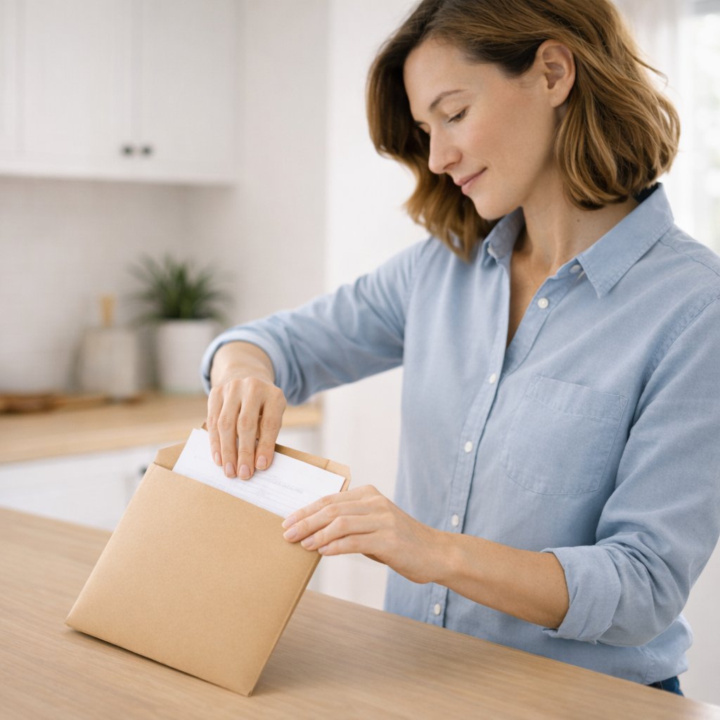 Woman preparing divorce documents for filing